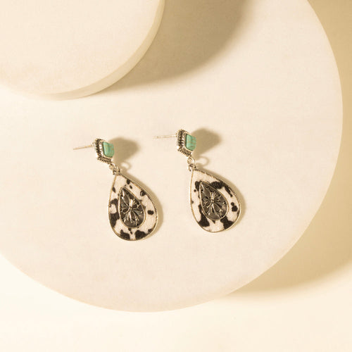 Hide and Halo Earrings in Turquoise