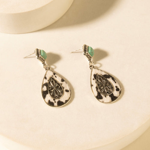 Hide and Halo Earrings in Turquoise