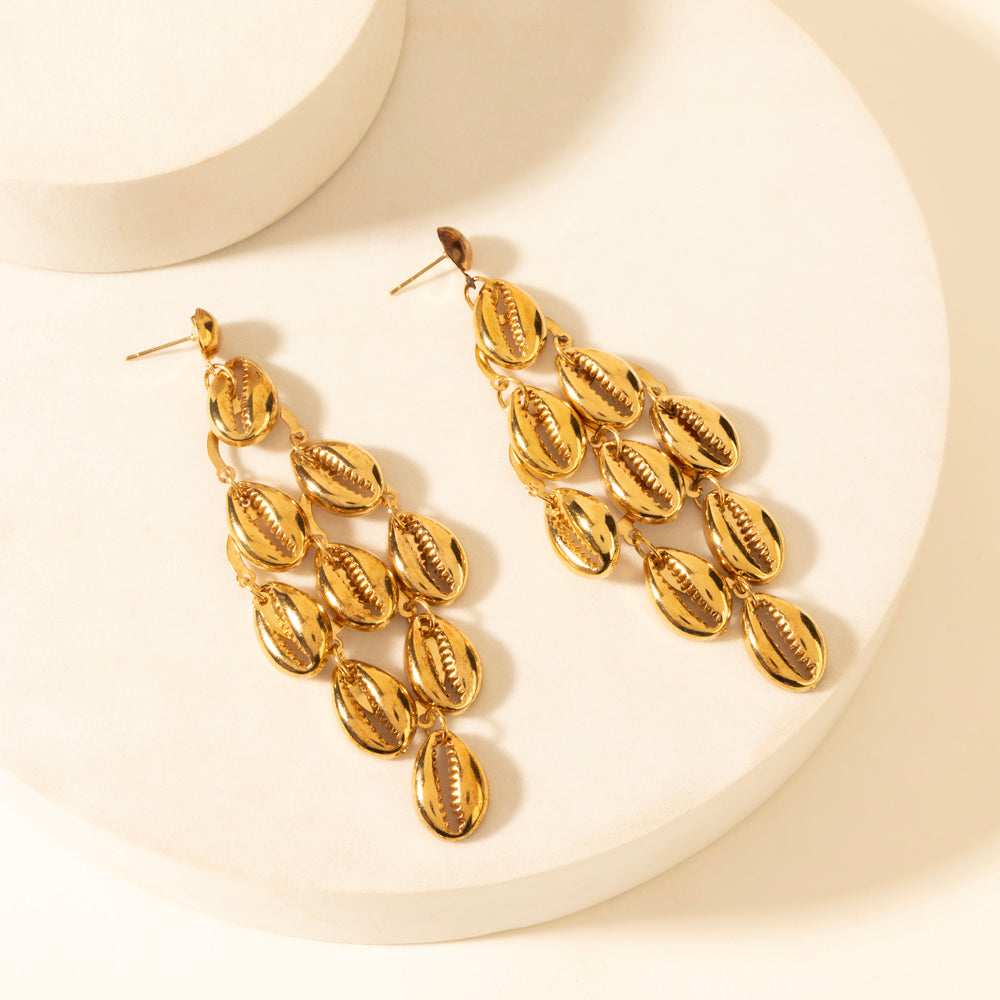 Shell summit earrings in Desert tide danglers