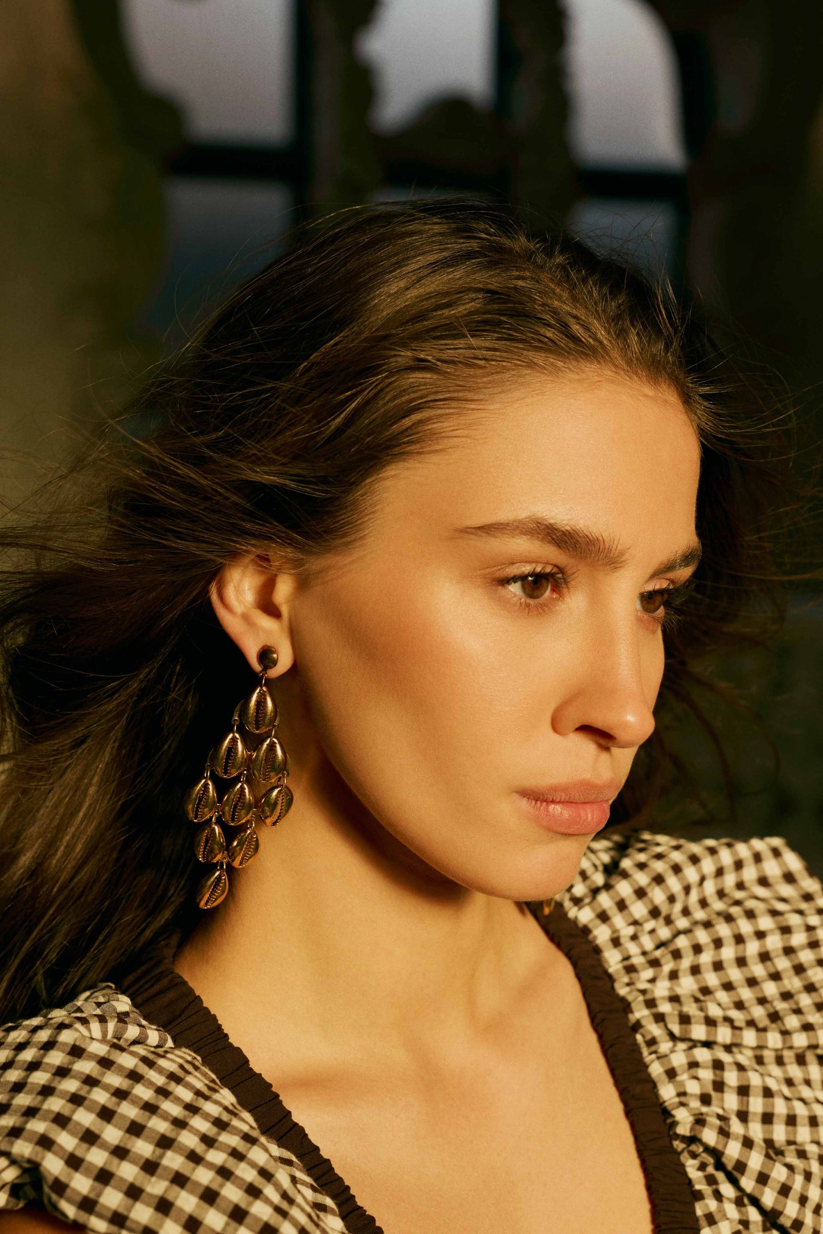 Shell summit earrings in Desert tide danglers