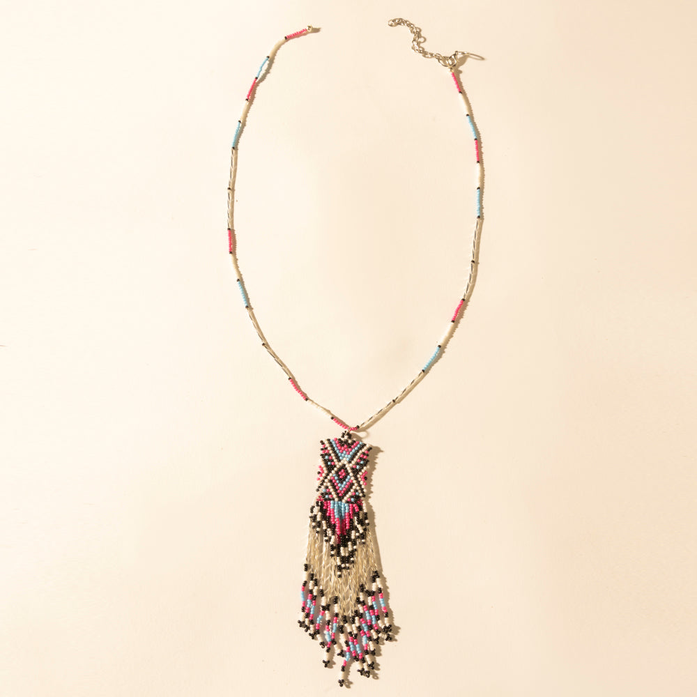 Sky and Coral in necklace in Turquoise