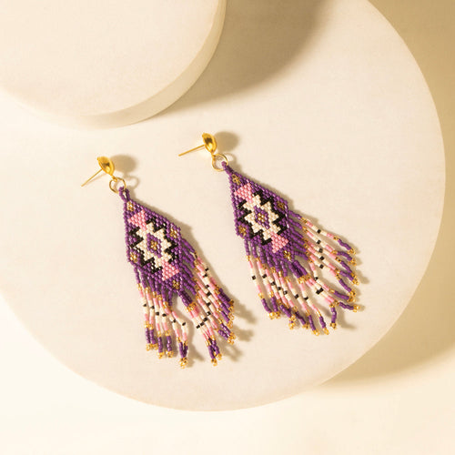 Starfall Fringe Earrings in Wildberry