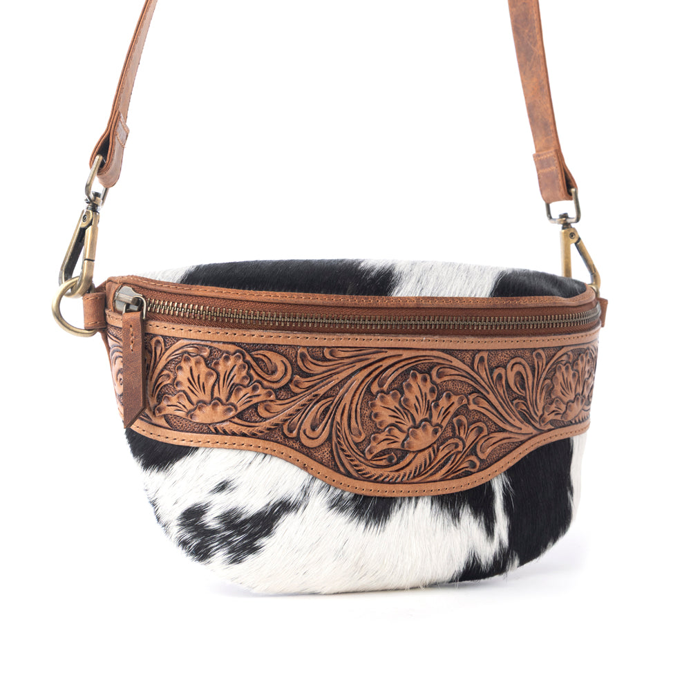 Myra Wildwood Handtooled Bag in Walnut Crest