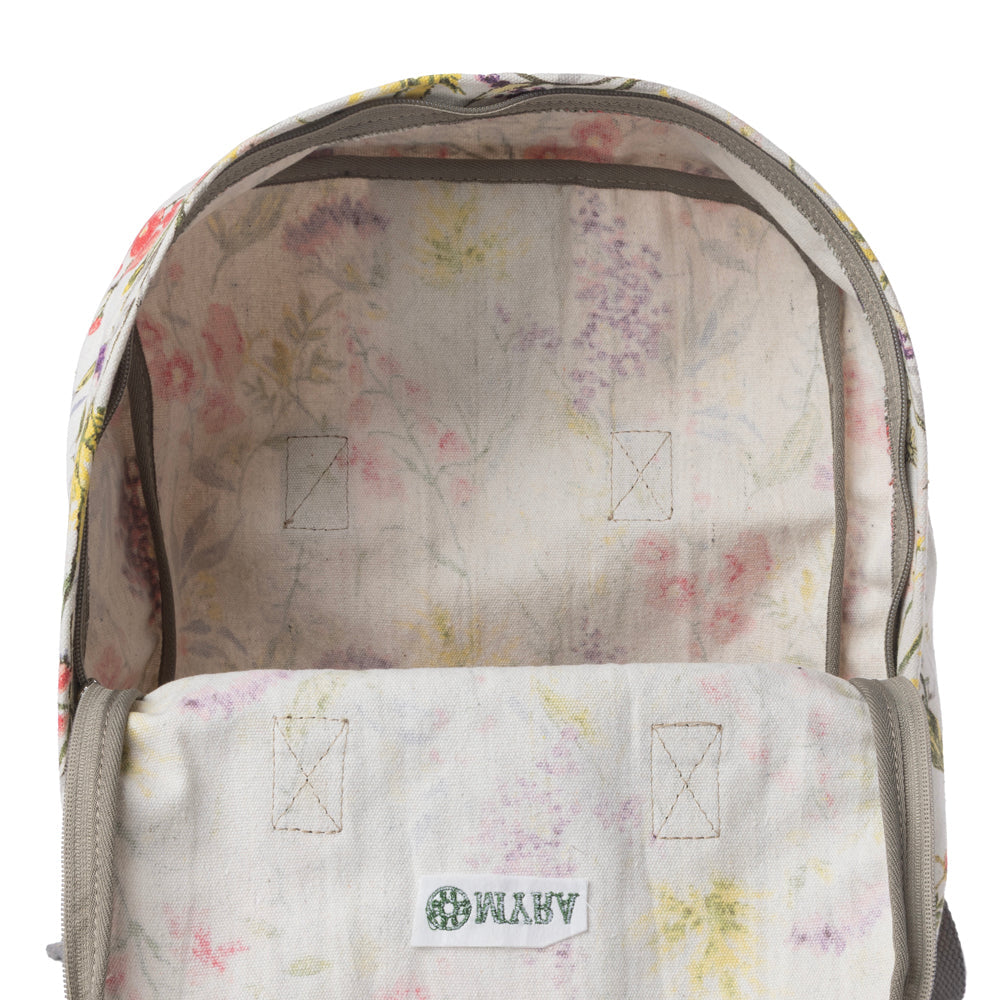 Pine Meadow Cotton & Leather Crossbody Bag in Garden White