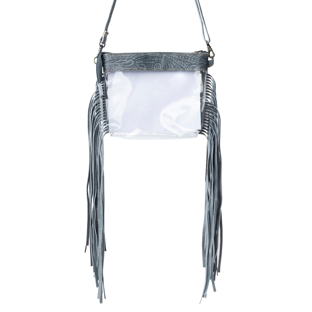 Myra Frontier Trail Clear Fringe Bag in Juniper Mist