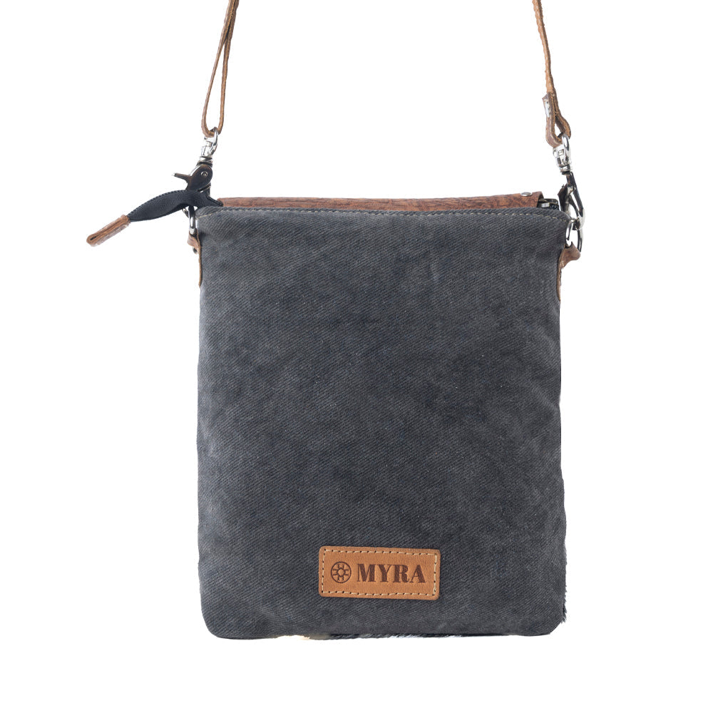 Myra Stonebrook Canvas & Hairon Bag in Spotted Ivory