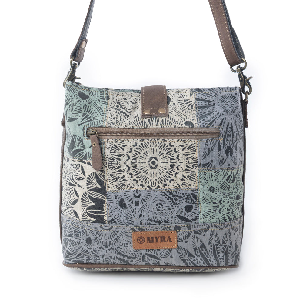 Myra Willow Trace Canvas & Hairon Bag in Geo Sage