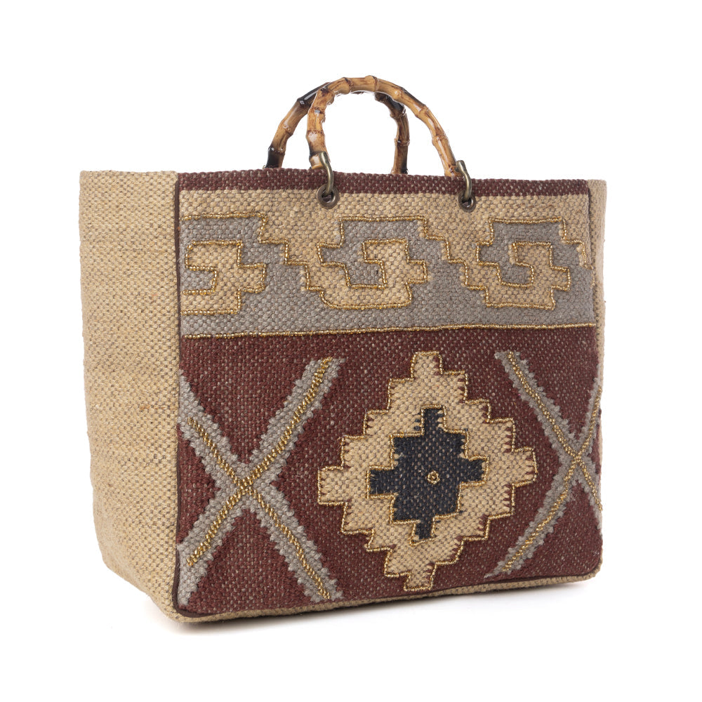 Desert Loom Jute Weekender Bag in Saffron Dune