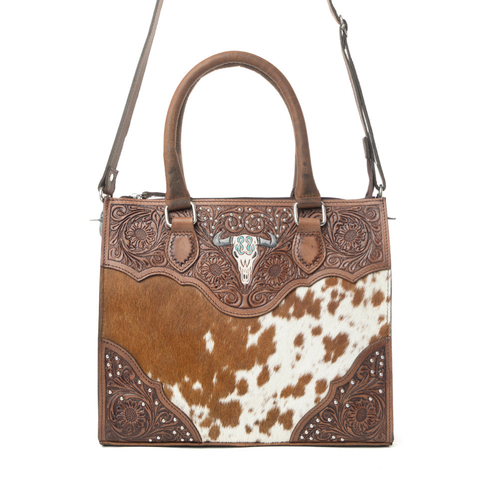 Timber Trail Hairon Leather Concealed Carry Bag in Cream Mocha