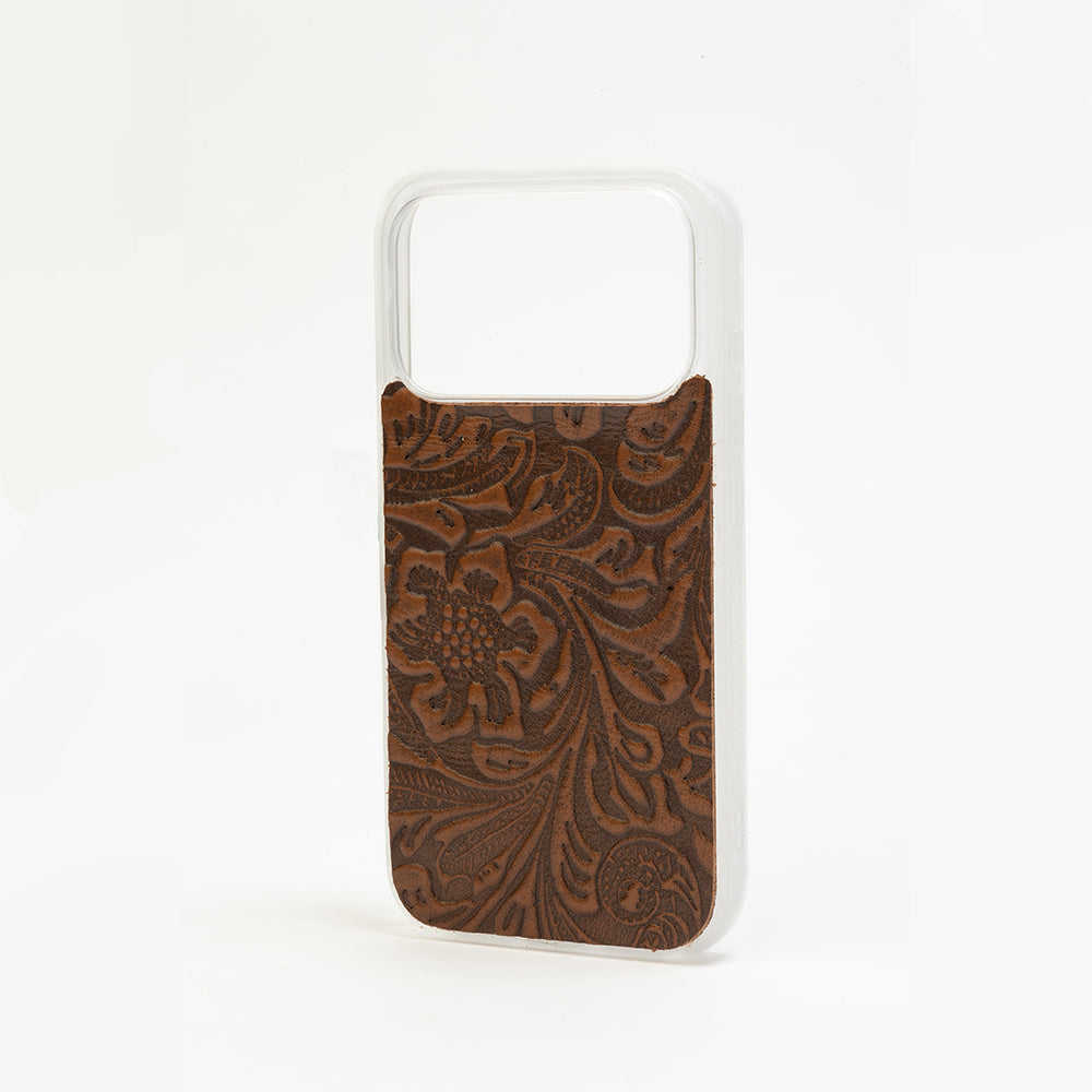 Timber Cut Embossed Leather iPhone 17 Pro Mobile Case