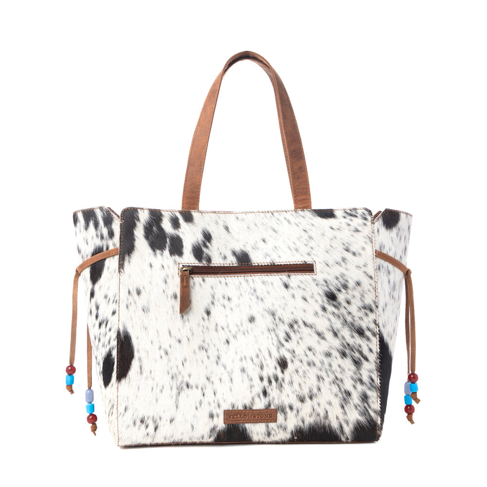 Yellowstone Winter Prairie Handtooled Bag in Ivory Toffee