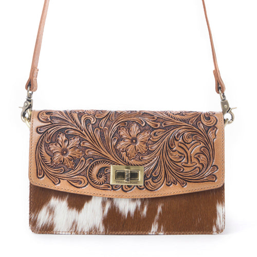Yellowstone Russet Valley Handtooled Bag in Warm Chestnut