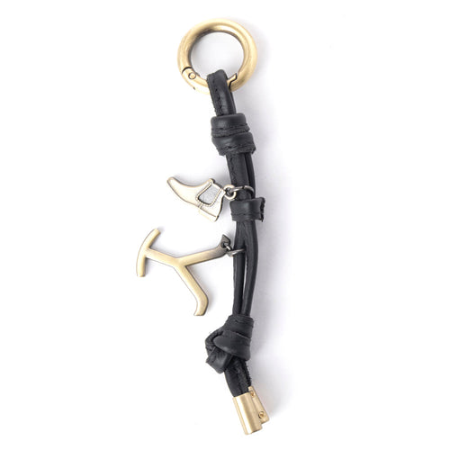 Yellowstone Longhorn Leather Key Fob in Midnight Bridle
