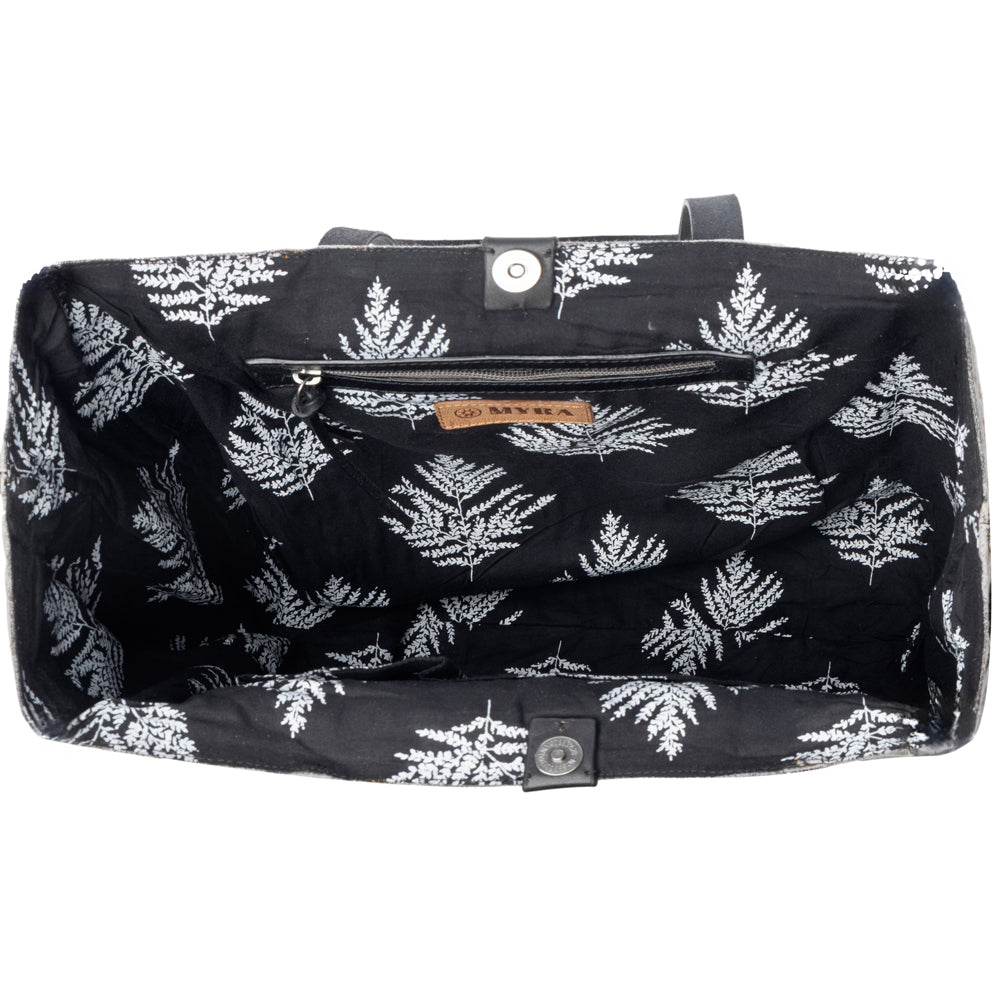 Billyjean Western denim Tote Bag for Women in denim black with leather detail