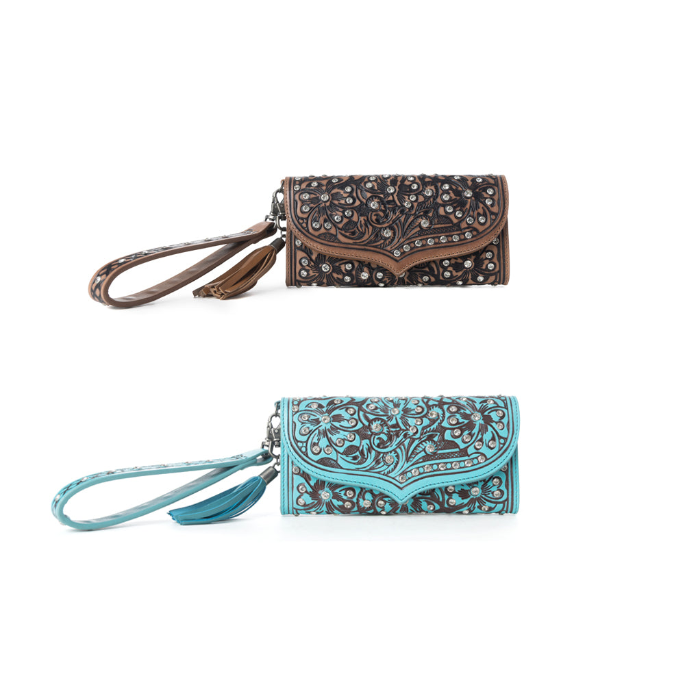 Wildflower Story Handtooled Leather Wallet Variant Combo