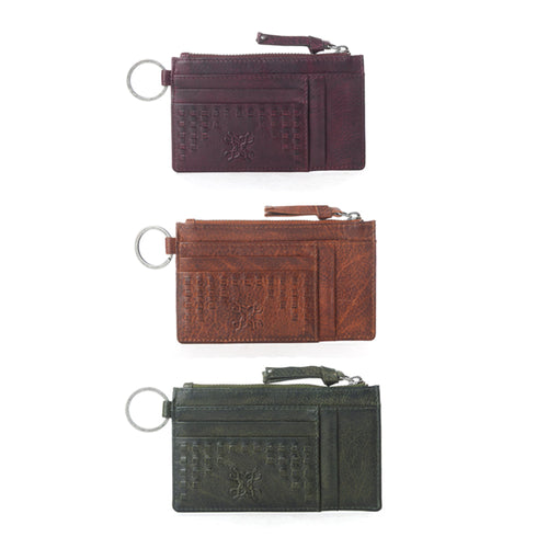 Zidana Vino Braided Veg Tanned Leather Wallet Variant Combo