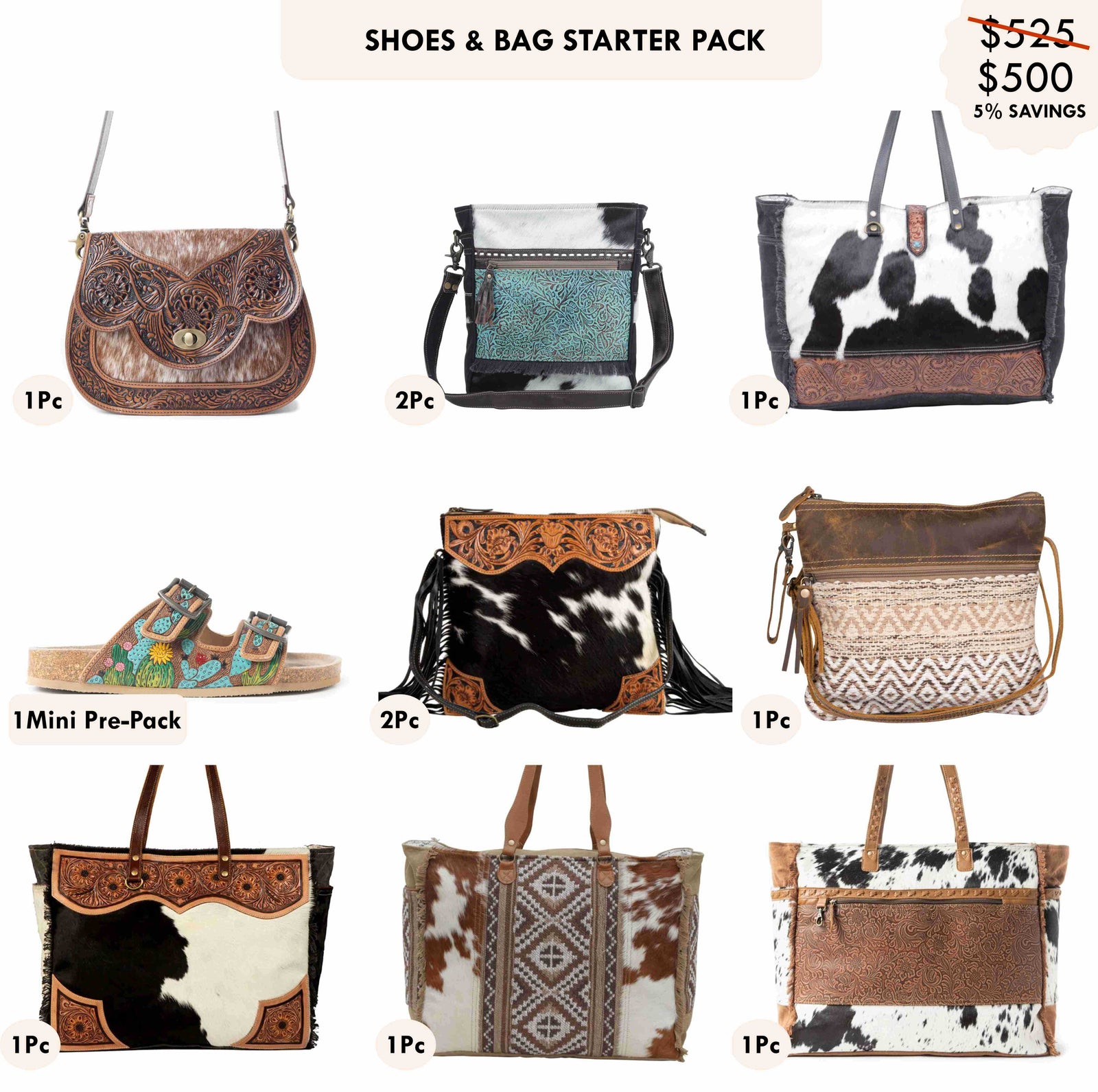 Starter Pack $500 - Western Shoes & Bags