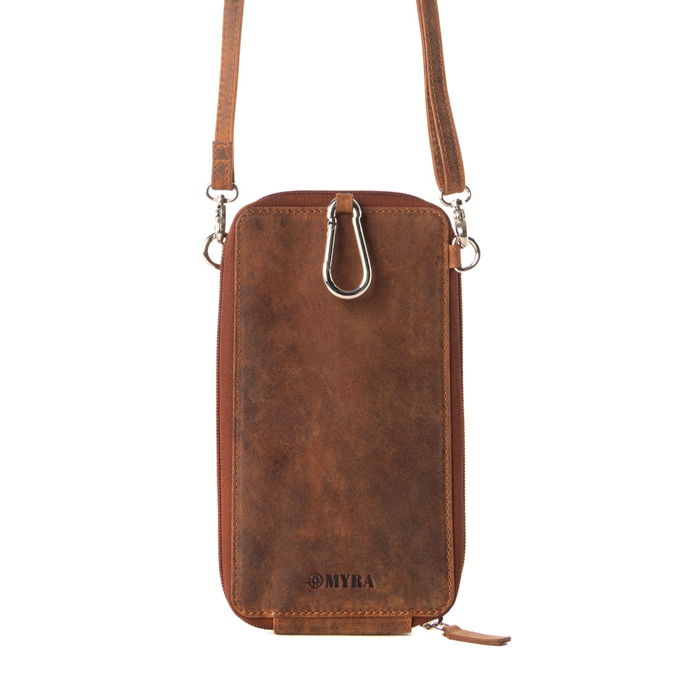 Wildtouch Western Phone Crossbody in tan with leather detail