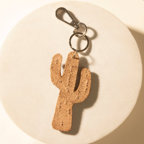Cactus Prairie Handtooled Leather Key Fob in Canyon Teal