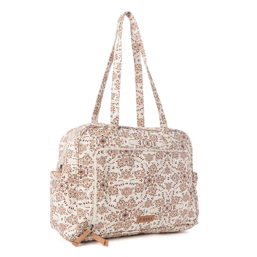 Sunnyfield Cotton Diaper Bag in Mocha Beige