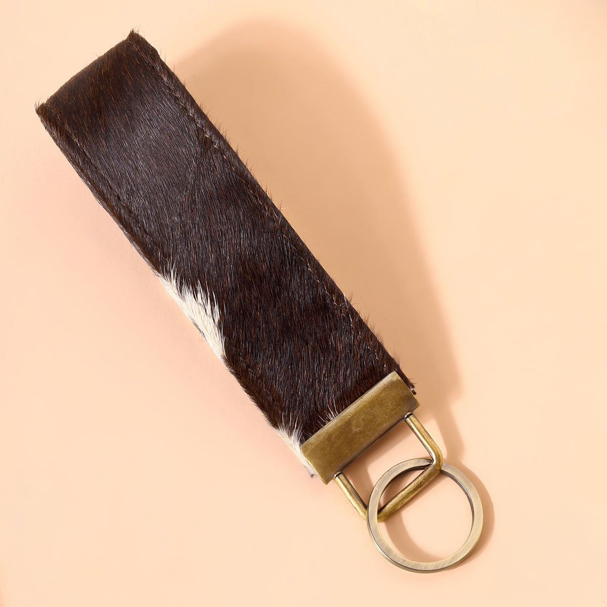 Sacaton Key Fob in black with hair on