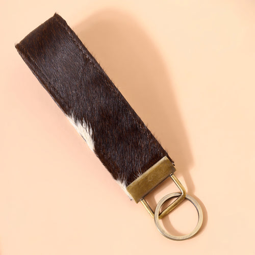 Sacaton Key Fob in black with hair on