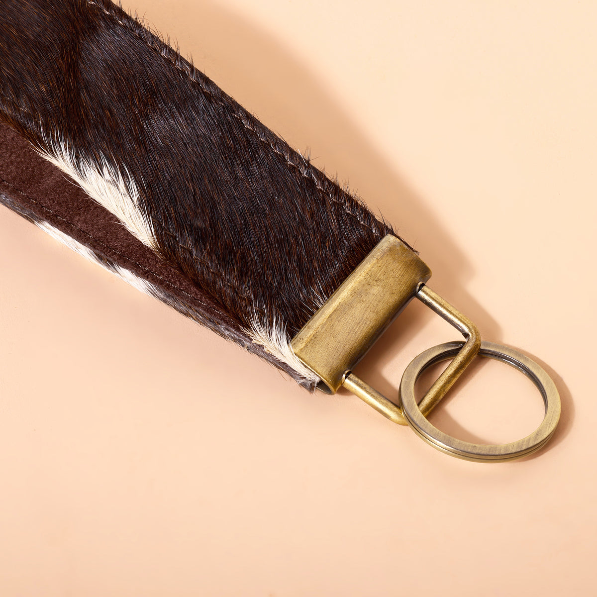 Sacaton Key Fob in black with hair on