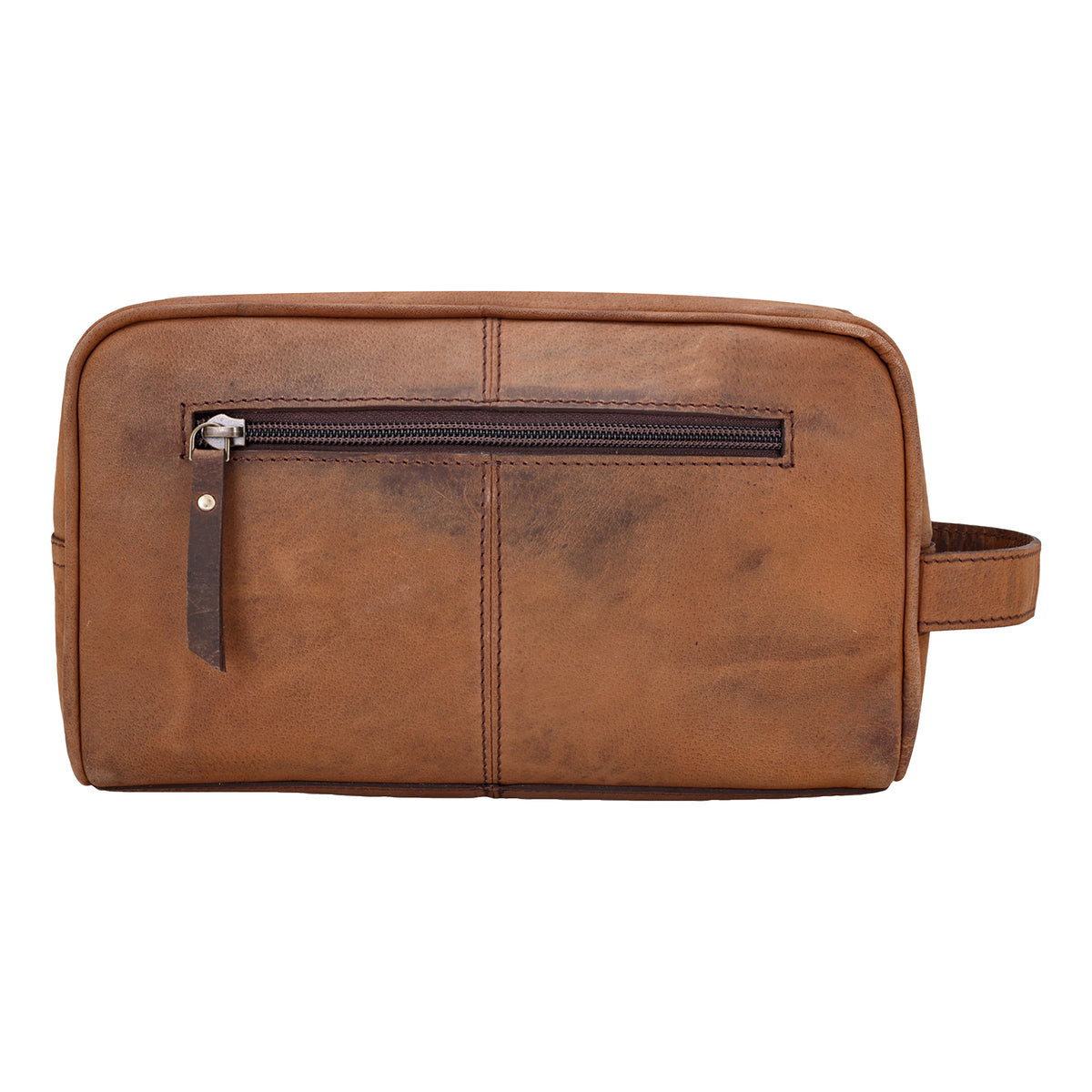 Cedar Bluff Men's Pouch in brown with studs