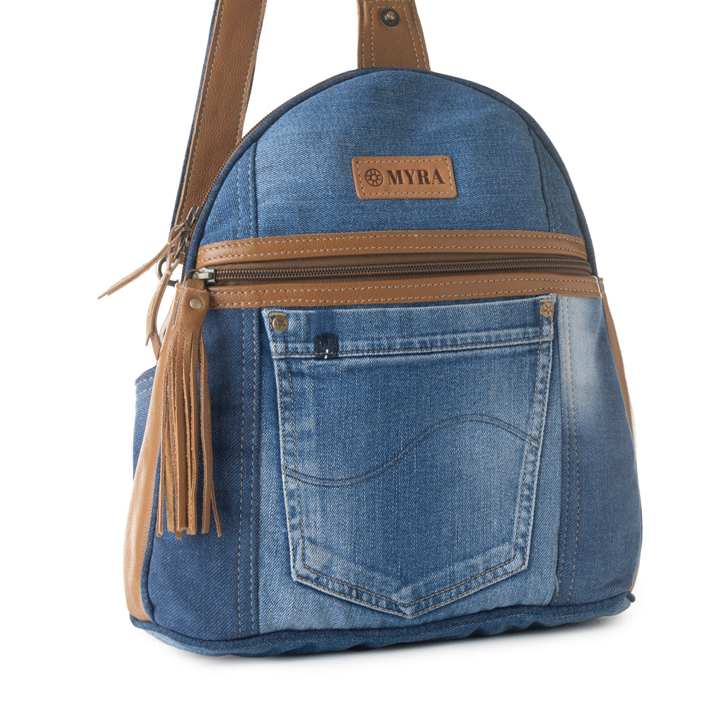 Bluejean fanny pack bag for Women in blue with denim and Front Pocket