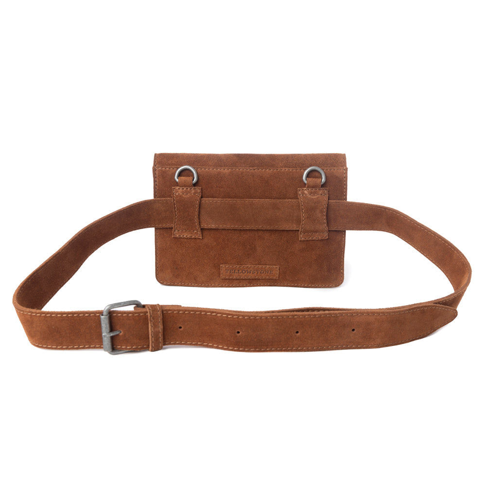 Yellowstone Highland Range Suede Leather Belt Bag in Desert Tan