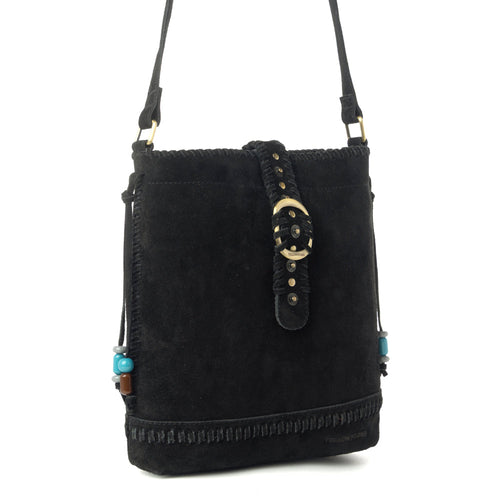 Yellowstone Stonecrest Suede Leather Concealed Carry Bag in Charcoal Black