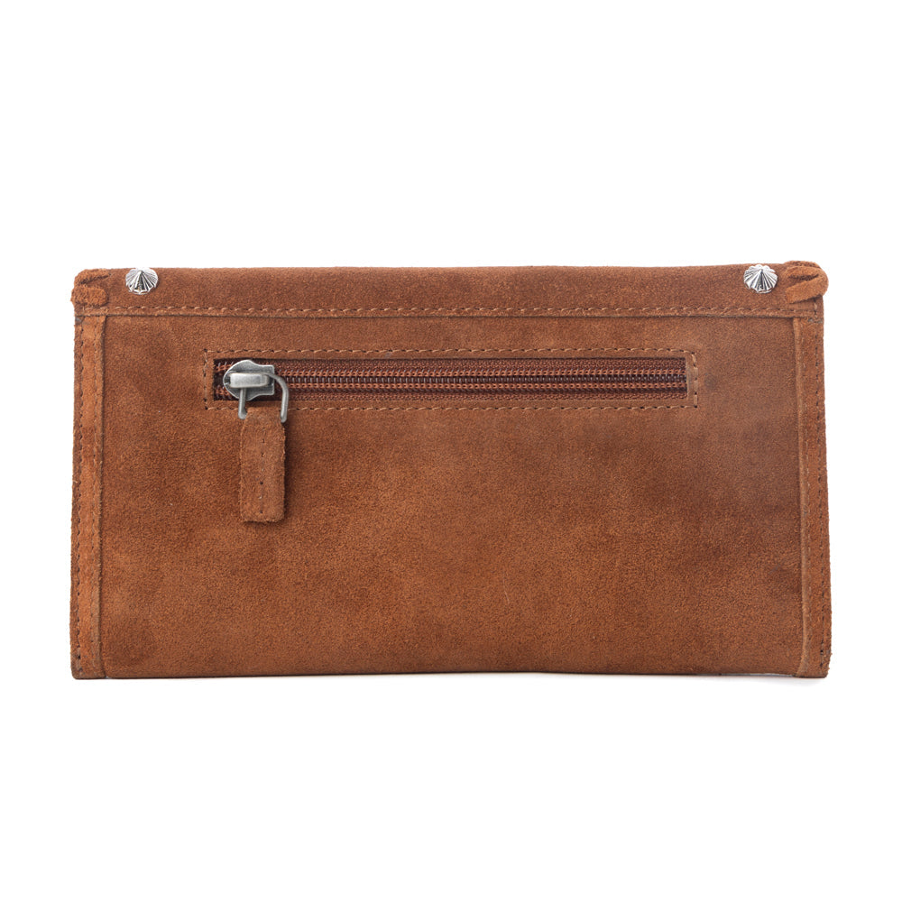 Yellowstone Briar Meadow Studded Suede Leather Women’s Purse in Desert Tan