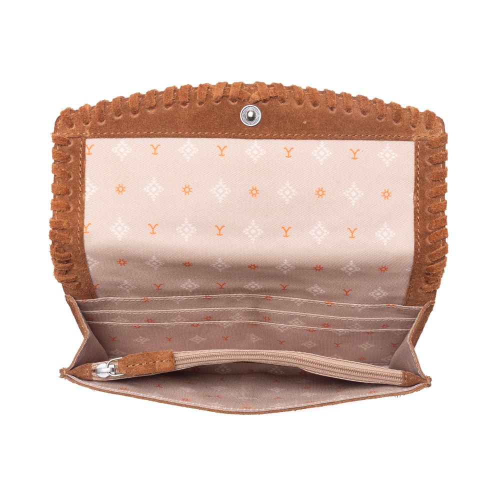 Yellowstone Briar Meadow Studded Suede Leather Women’s Purse in Desert Tan