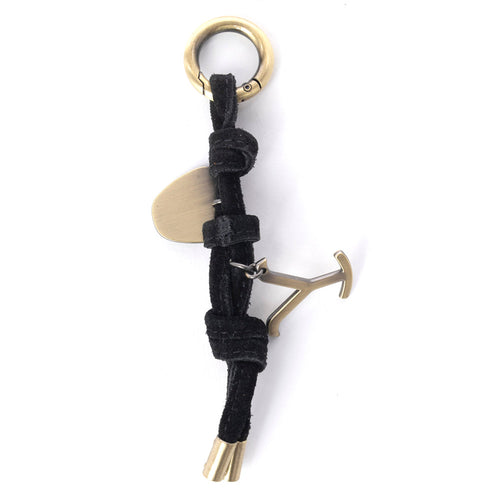 Yellowstone Lariat Loop Leather Key Fob in Midnight Onyx