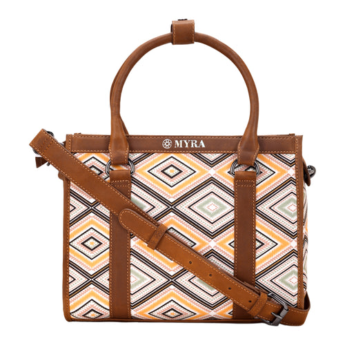 Nuevas Vistas Crossbody Bag in yellow and coral