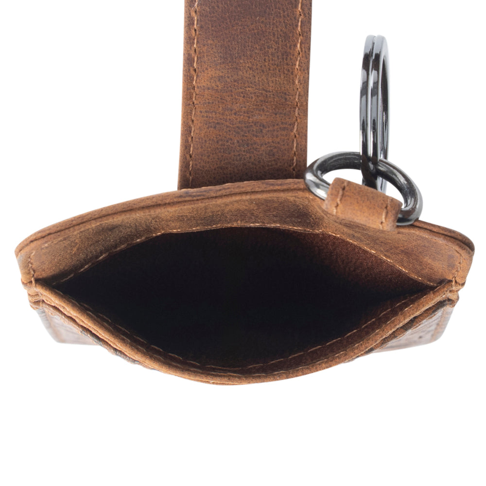 Roper Card Holder for Women in brown with Embossed detail