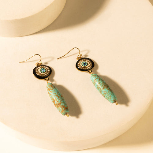 Trail Halo Earrings in Turquoise Stone