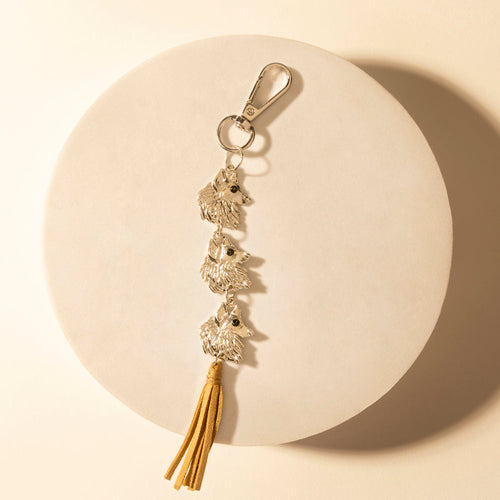 Rangefeather Fringe Keychain in Saddle Tan