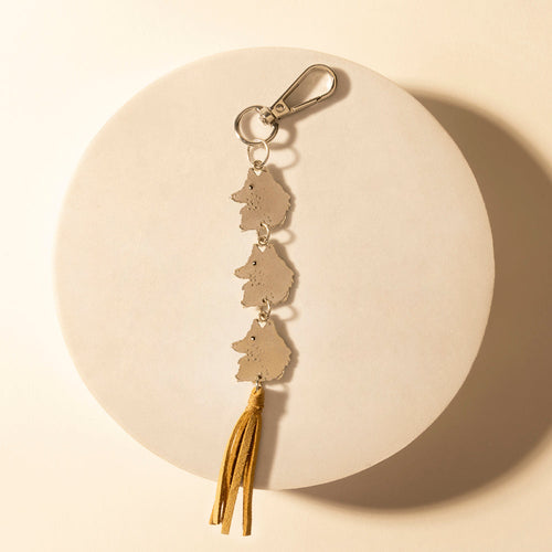 Rangefeather Fringe Keychain in Saddle Tan