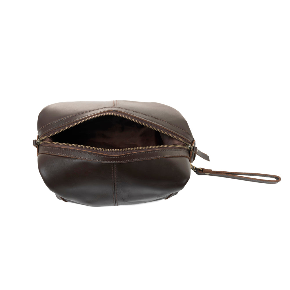 Drifter Leather Shaving Kit for Men in dark brown