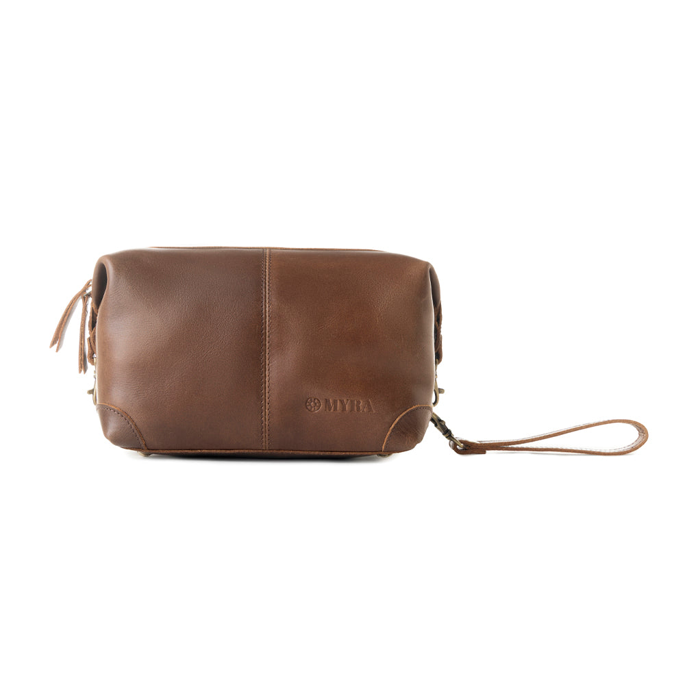 Drifter Leather Shaving Kit for Men in brown