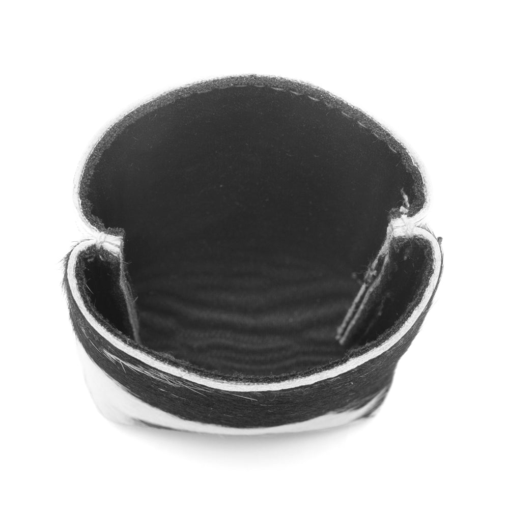 Birch Valley Hairon Leather Beer Can Holder in Ivory Slate