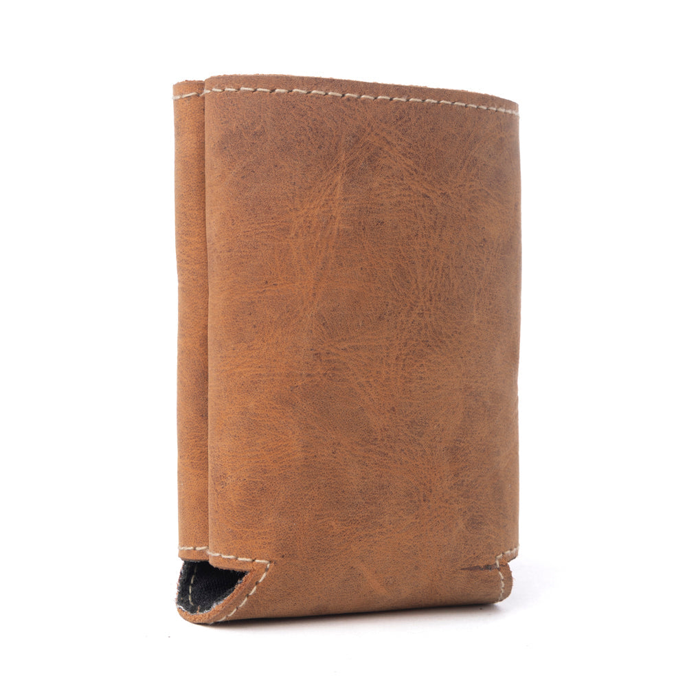 Birch Valley Hairon Leather Beer Can Holder in Dusty Caramel