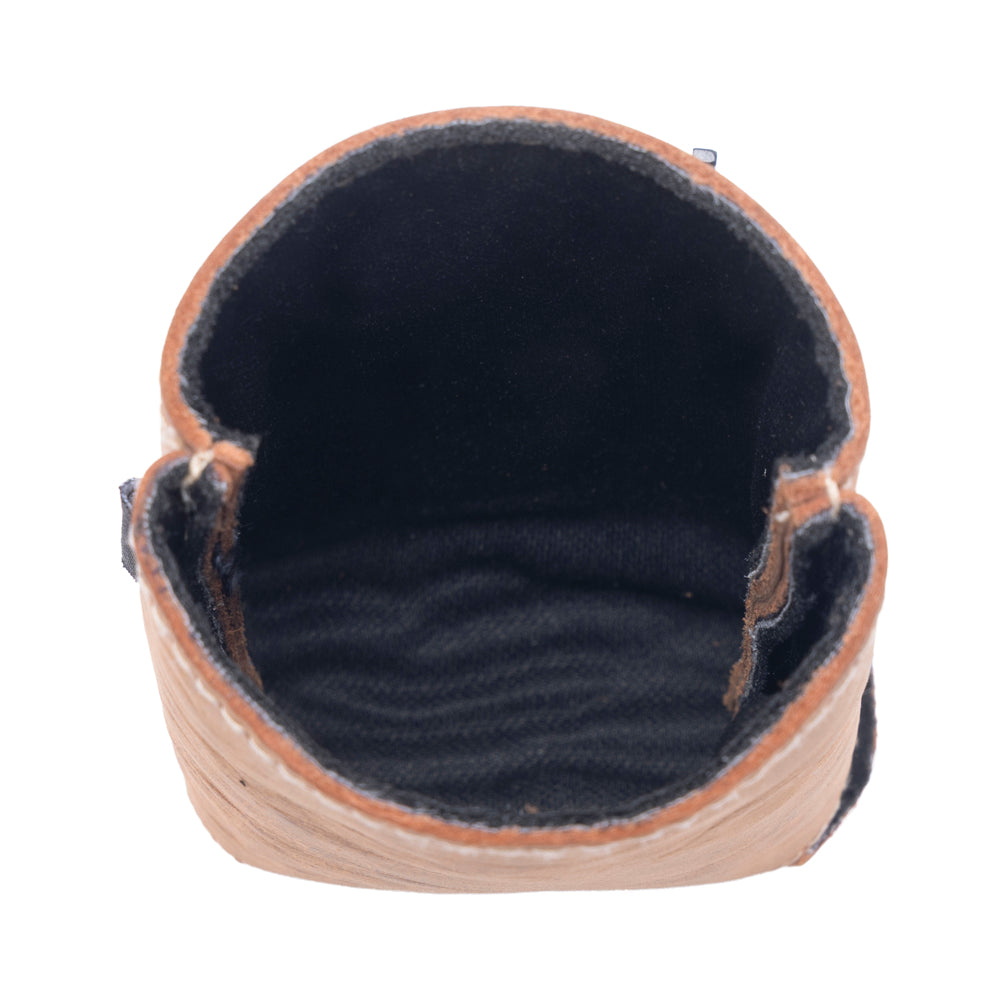 Birch Valley Hairon Leather Beer Can Holder in Dusty Caramel