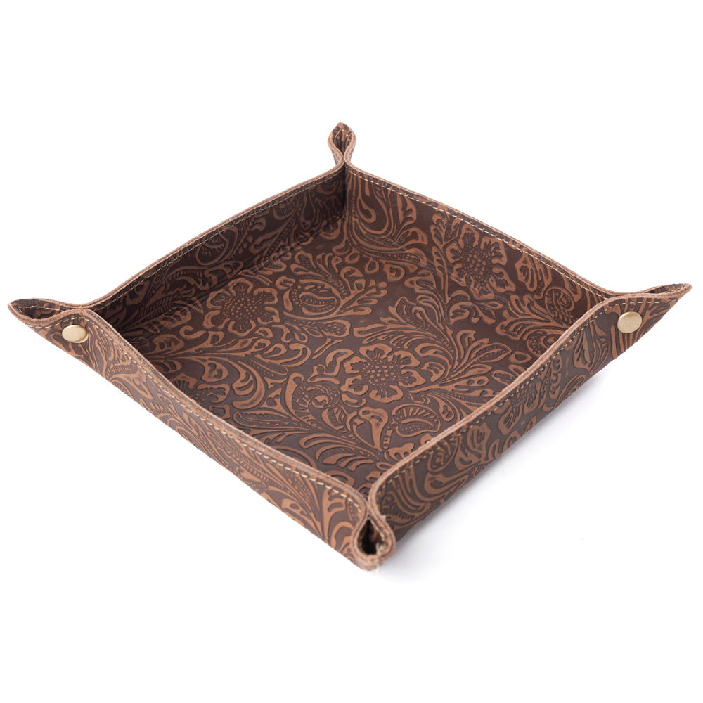 Copperwind Leather Tray in Mocha Cocoa