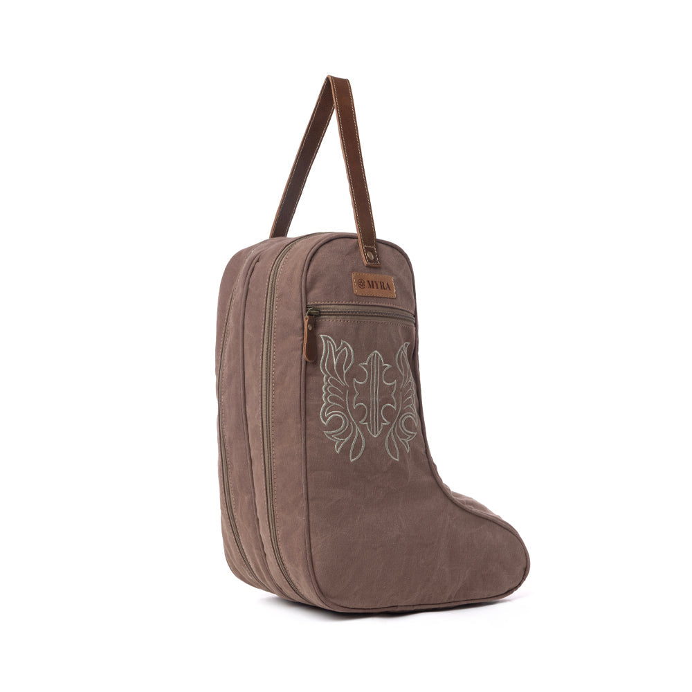 Sunstone Cotton & Leather Boot Bag in Sandy Taupe