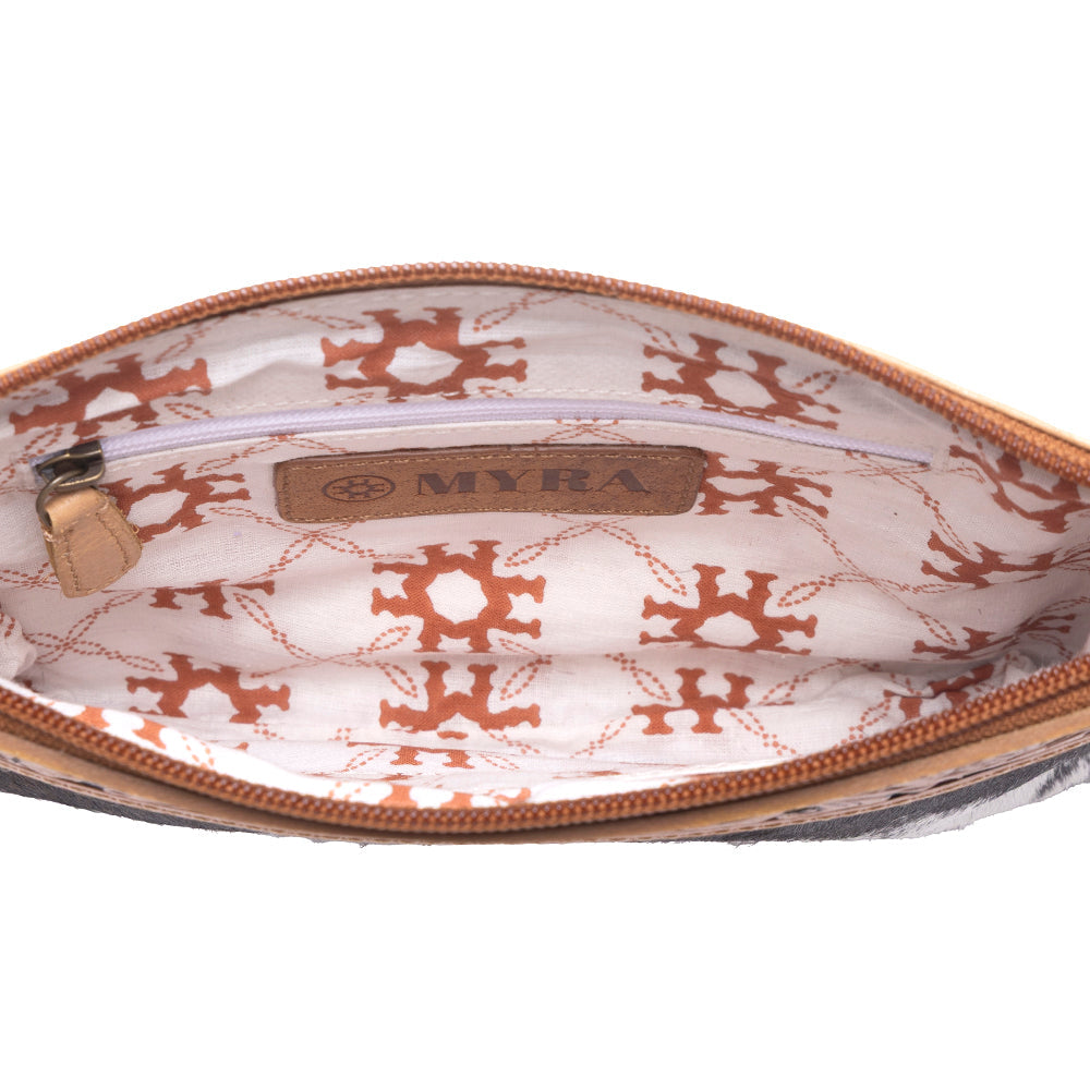 Stone Barrow Hairon Leather Bag in Ochre Frost