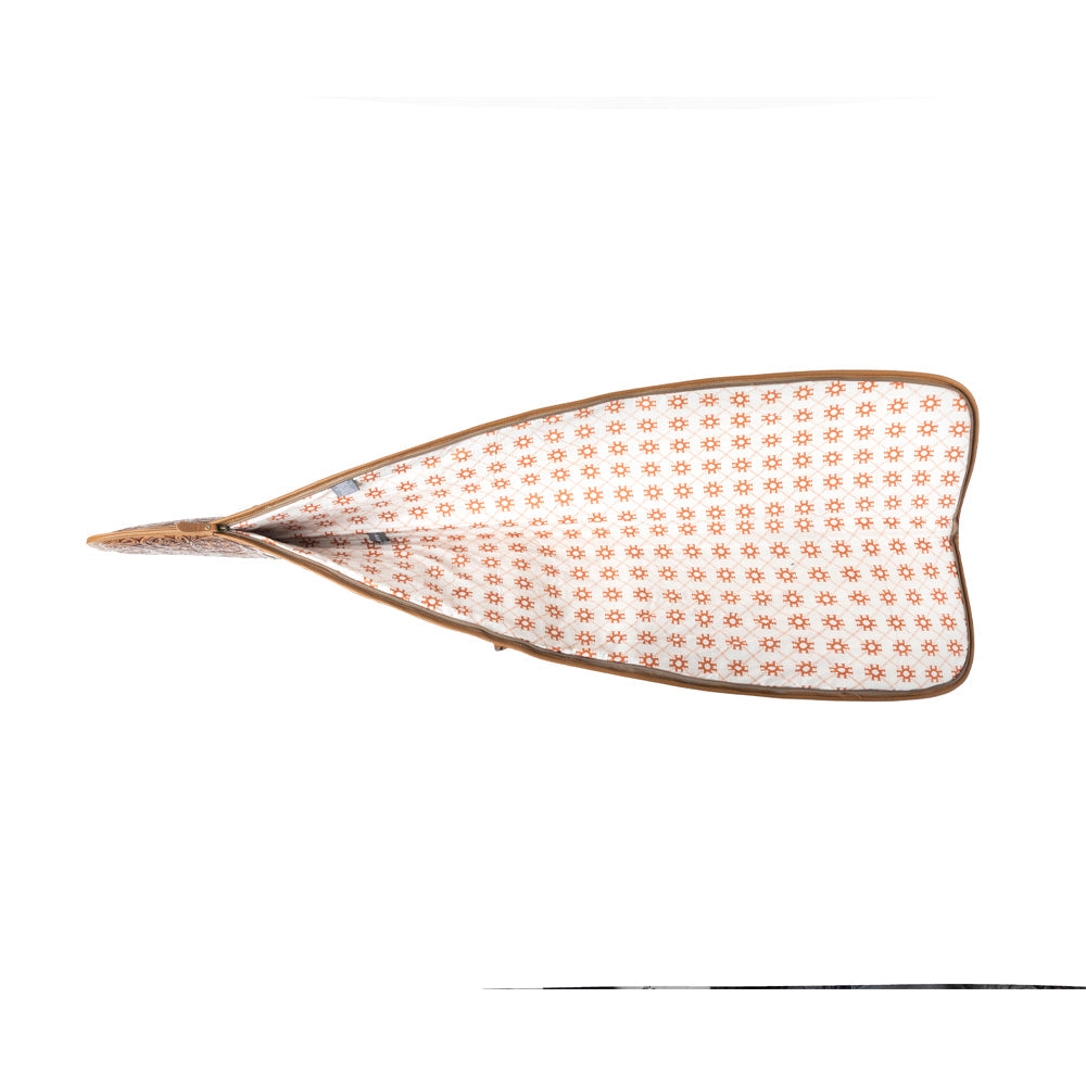 Redstone Divide Handtooled Hairon Leather Gun Case in Mocha Brown