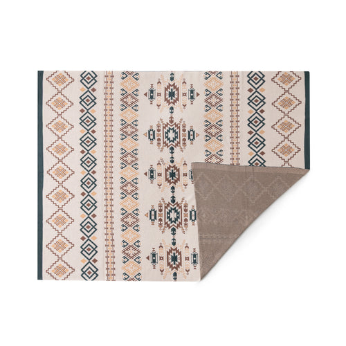 Canyon Knit Cotton Throw in Sandstone Geo For Your Western Couch