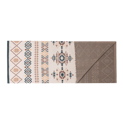 Canyon Knit Cotton Throw in Sandstone Geo For Your Western Couch